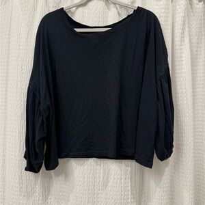 We The Free Black Doman Sleeve T- Shirt - Size XS